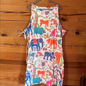 Gretchen Scott Diva Designs Teal and Pink Floral Dress